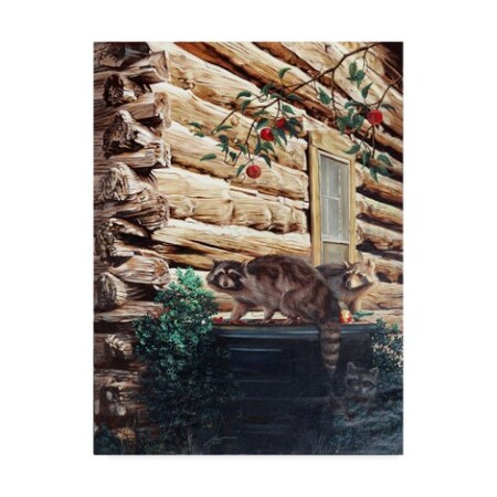 Trademark Fine Art D. Rusty Rust 'Raccoons' Canvas Art, 35x47 ALI25930-C3547GG